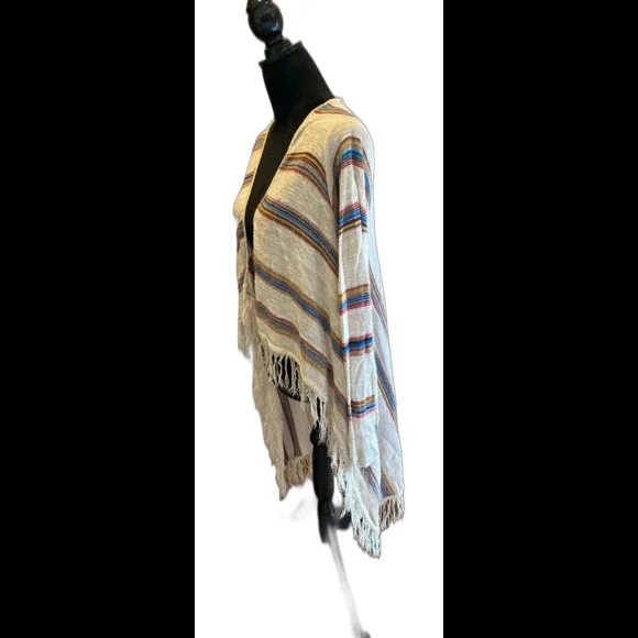 Sweet N Sinful Cardigan Striped Lightweight Distressed Southwest Look Sz Small - Picture 2 of 11